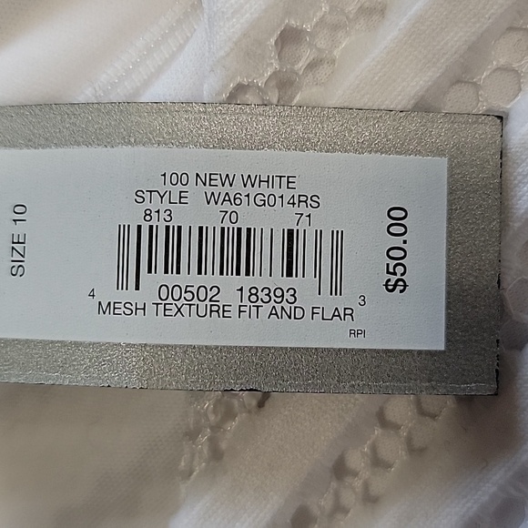 Apt. 9 Size 10 White Sleeveless V-Neck Fit & Flare Mesh/Lace Dress, NEW with Tag - Picture 15 of 16
